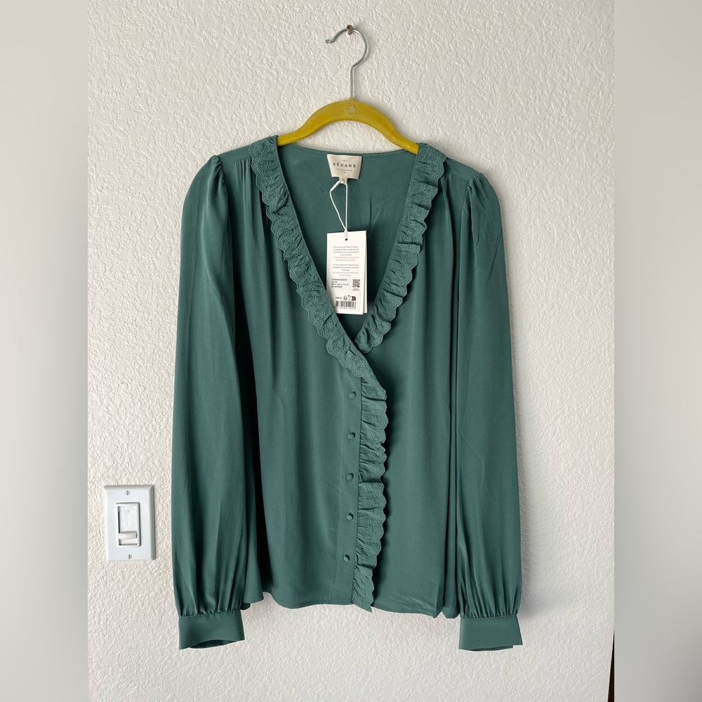 Sezane Rosine Shirt in Sauge